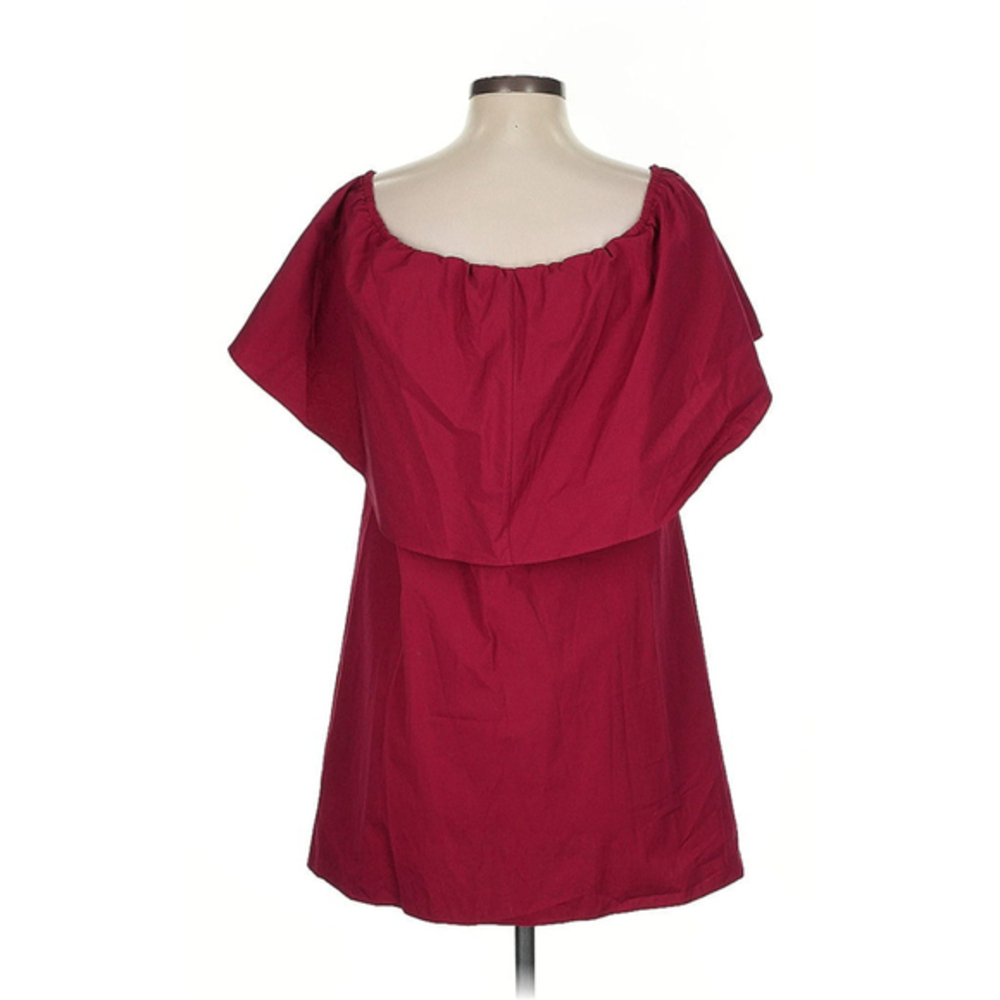 Alice + Olivia Jada Caped Dress in Bright Bordeaux Burgundy Size S - Picture 6 of 10